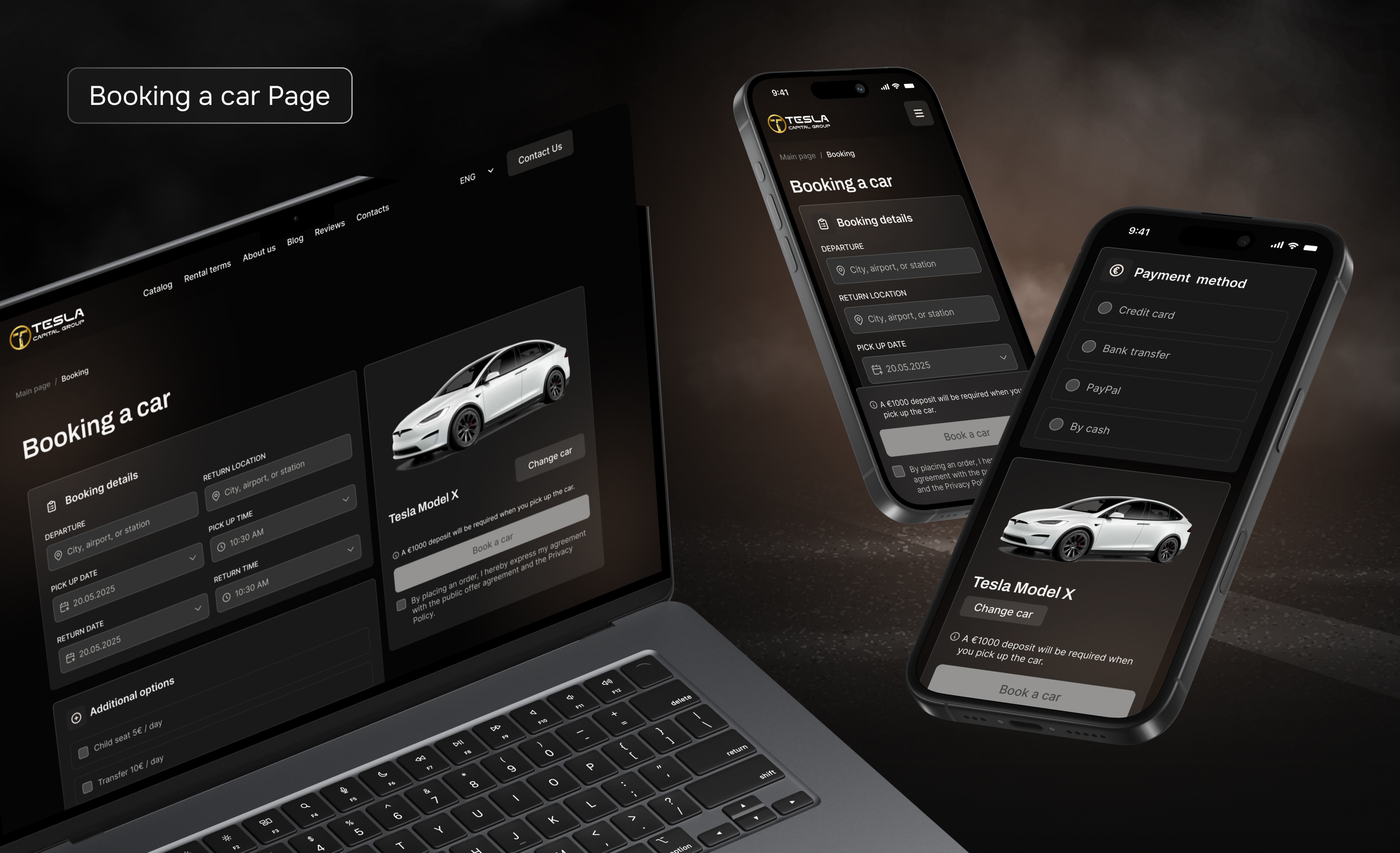 Tesla Booking a car_page